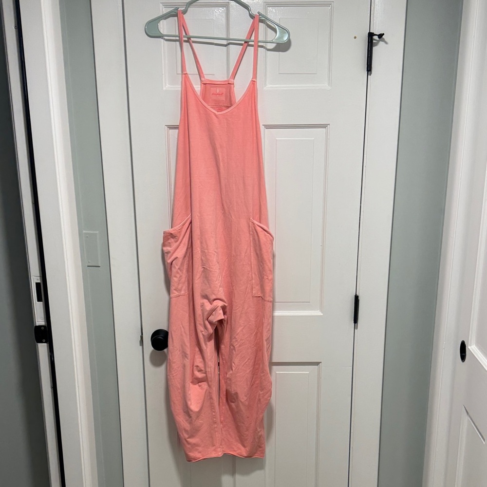 Orangey Pink Free People Hot Shot Romper
